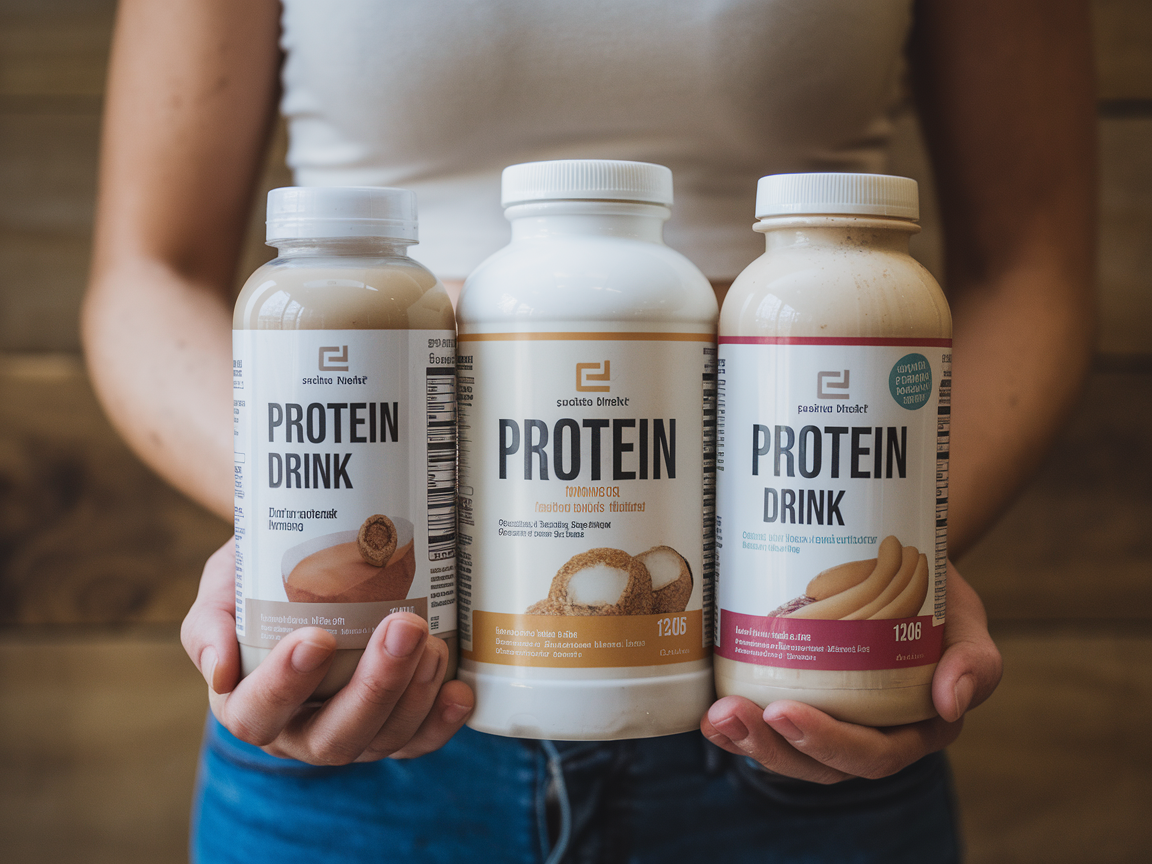 ALT text: A marketing expert comparing protein drink supplements that they are considering for the brand’s new product line.